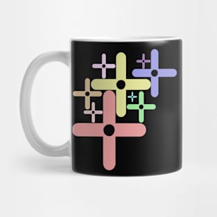 criss-cross rainbow design Mug